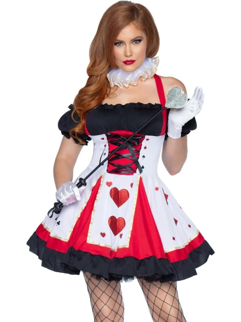 Charming Queen of Hearts Costume with Neck Piece - Perfect for Parties & Events